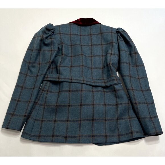 Vanderwilde Valerie Check Jacket in Blue - Picture 5 of 5